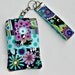 Grey, Purple, and Aqua Paisley Flowers Phone Case with Wristlet Ready to Ship