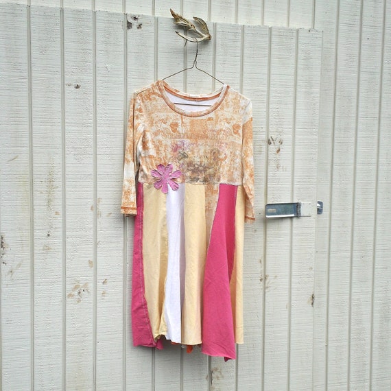  RESERVED  t shirt  dress  upcycled clothing  romantic Panel