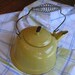 Yellow Speckled Enamelware Granite Ware Tea Kettle