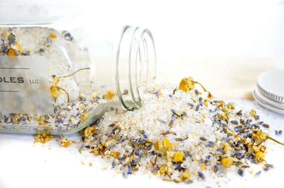 Organic Bath Salts Chamomile and Lavender by GreenLeafCandles