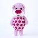 Warm light pink totem pocket bear with deep rose polka dots 52