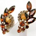 Vintage Juliana Earrings Striped Art Glass & AB Rhinestone DeLizza And Elster Book Piece