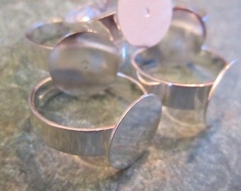 10 - Silver -Platinum - Large pad Ring Blanks (LPSRBR)