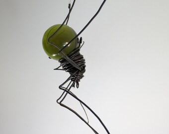 Forest Green Sun Catcher Window Spider Hanging Art, Made to Order