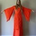 Reserved 70s Angel Sleeve Maxi Gown Mexican Wedding Dress Bright Haute Hippie Bohemian Avant Garde Size Small-Medium sm med md 0-2-4
