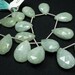 Aquamarine Briolettes, Opaque Aquamarine, Pear Briolettes, Milky Aquamarine - 3 Focal Briolettes
