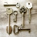 RESERVED - Skeleton Keys - Silver Ornate Iron Furniture Old Key Supplies - 6 Vintage Antique Supplies - Europeanstreetteam .(S-57).