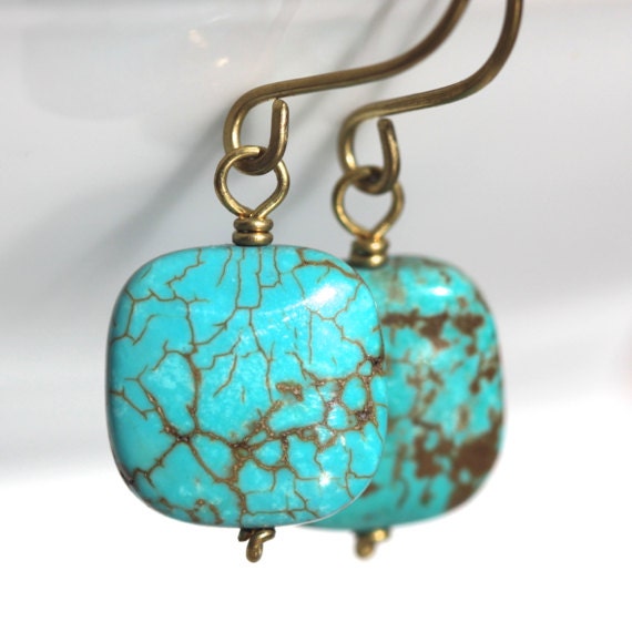 Items Similar To Turquoise Magnesite Earrings Sacred On Etsy