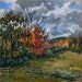 Oil Painting Landscape, Autumn in the Berkshires. Original Oil on Canvas, 10x10 Impressionist Painting