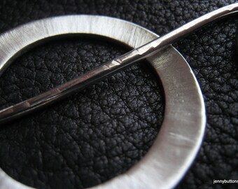 Satin Circle Fine and Sterling Silver Shawl Pin