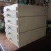vintage handmade wooden cabinet with large shallow drawers - distressed, shabby - great for laipdary and tool storage