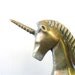 vintage abstract blocky rocking unicorn candle holder - for kids - gold toned