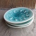 Porcelain Ceramic Starburst Dish Glazed in Aqua Blue Green Home Decor, Handmade by Licia Lucas Pfadt