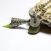 Silver Stone Jewelry- Lime Metal Slag Glass Industrial Necklace- Drilled Seaglass Jewellery Bead by Allybeans