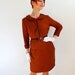 Sale - Vintage 1960s Copper Brown Wool Dress Set Suit. Mad Men Fashion. Office Fashion. Secretary. Fall Fashion. Size Medium