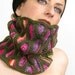 neck warmer turtle neck tube scarf knit honeycomb motif olive green hot pink purple rainbow winter fashion tagt team teamt
