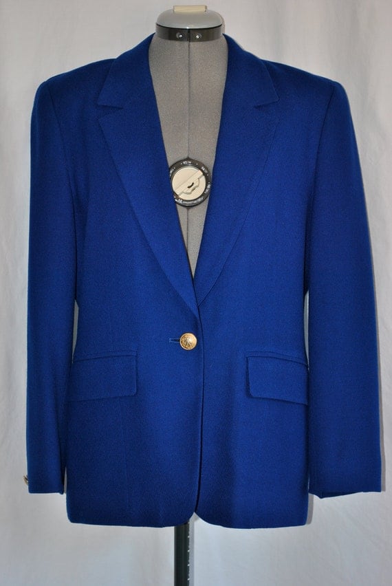 Vintage 1980's Women's Pendleton Cobalt Blue Blazer