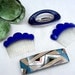 Vintage hair combs 4 funky GOODY retro blue hair combs and barrettes