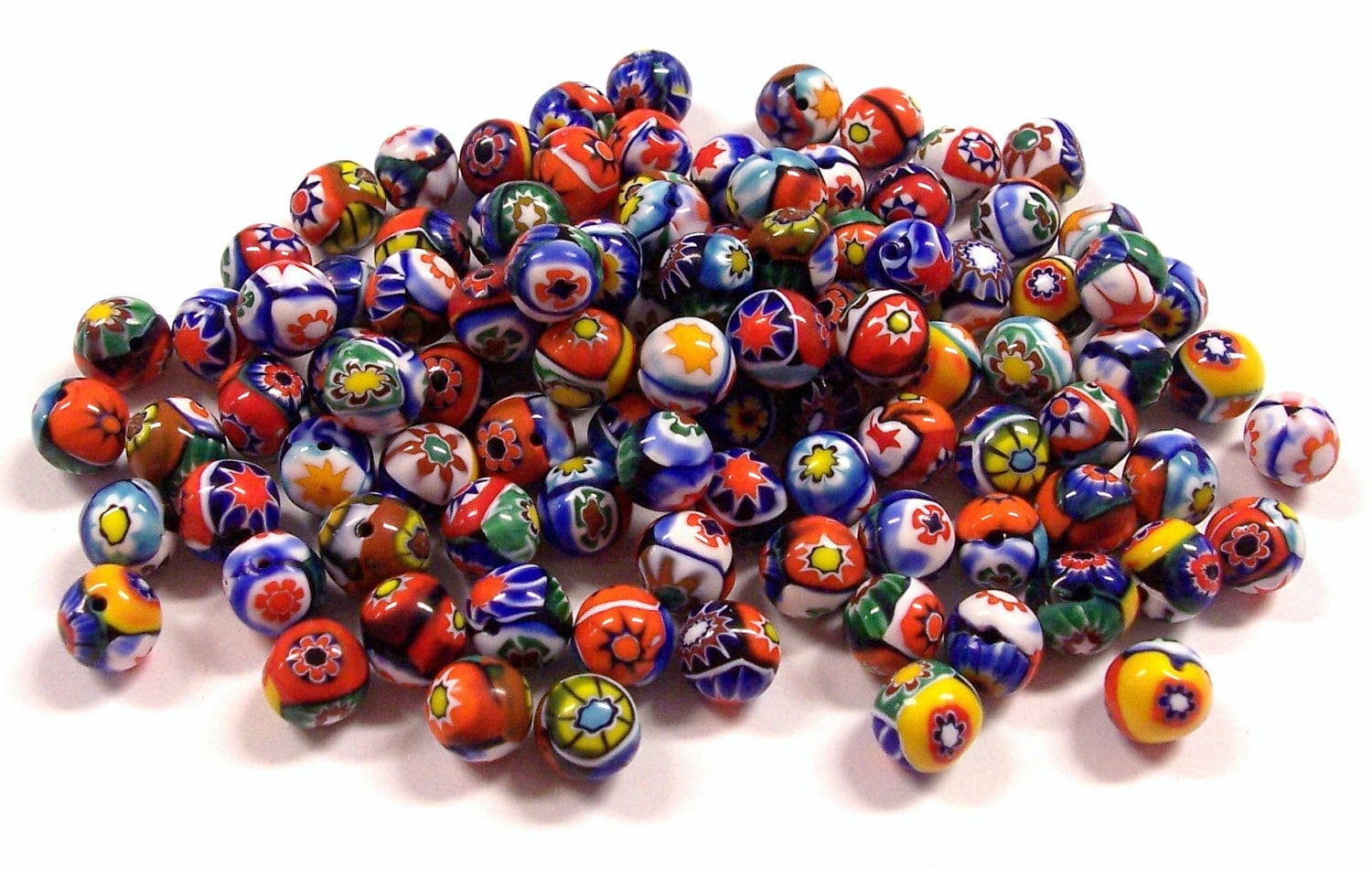 VINTAGE Murano Millefiori BeADS One Hundred 100 Half Drilled