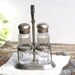 Vintage Silver Salt And Pepper Shakers Vintage Crystal Salt And Pepper Shakers Caddy Hotel Ware 1940s Wedding Decor from AllieEtCie