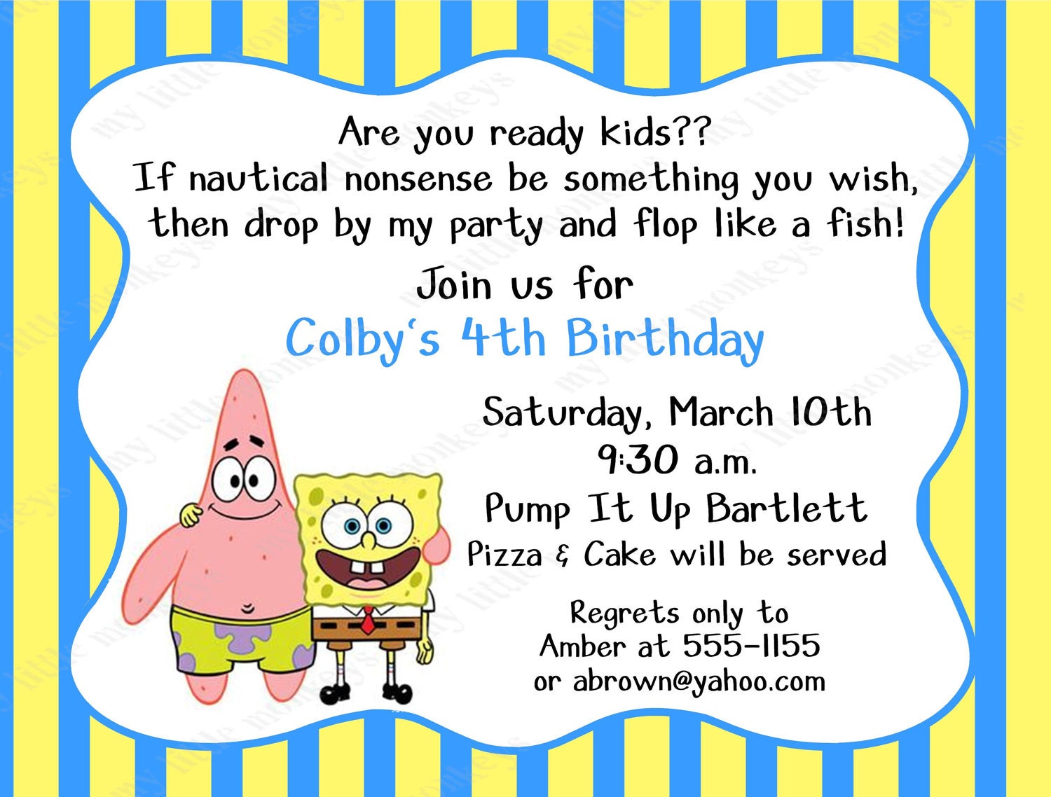 Spongebob Birthday Invitations Templates 5