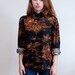 vintage 1970s equestrian blouse / autumn hunt blouse / M