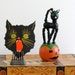 Black Halloween Cat Vintage Sticker Gummed Seal