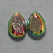 Agate Druzy drop pear cabochons two 13X17mm designer cab C2