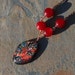 Red Necklace, Dichroic Glass, Copper, Jade, Bohemian, Autumn, Fall