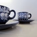 Vintage Blue Espresso Cups. Saucer. Set of 2. Varoslad Majolica. Hungarian Pottery. Addy on Etsy.