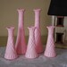 Milk Glass Vases, Vintage Upcycle, Gloss Candy Pink, Hot Pink