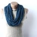 Infinity scarf - blue loop scarf - crochet neckwarmer - circle scarf - gift under 25 - christmas stocking stuffer