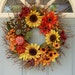 Fall Wreath - Wreath for Fall - Wreath for door - Sunflower Wreath