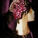 Flapper 20s Headdress Fringe and Feather Headpiece Hot Pink, Silver and Black Handmade OOAK