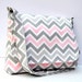 Fabric Purse Chevron Messenger Bag - Grey and Pink Zig Zag