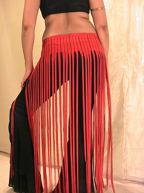 ATS Tribal Belly Dance Fringe skirt panel skirt hip apron