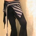 Tribal Belly dance Seaweed skirt, panel skirt , hip apron Blue and Gray stripes MED-LAR