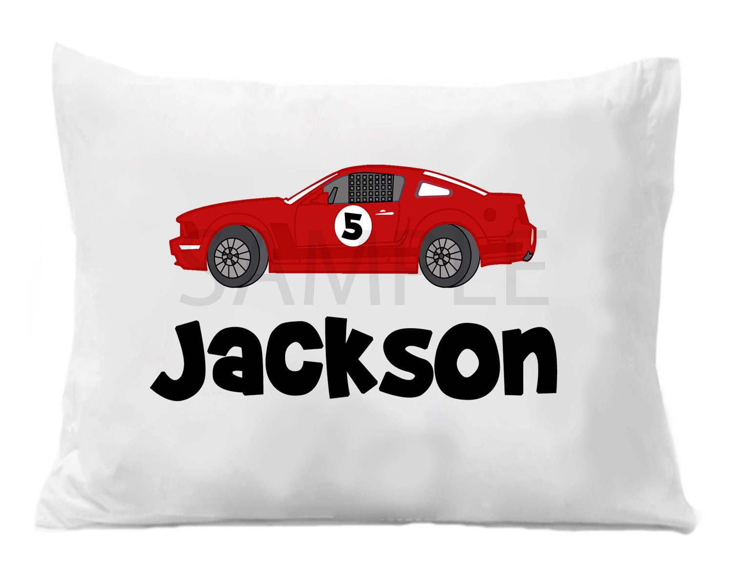 Race Car Personalized Pillow Case