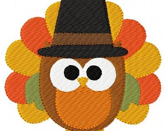Owl // Turkey // Thanksgiving Machine Embroidery Design, Machine Embroidery Design, Turkey Machine Embroidery Design // Joyful Stitches