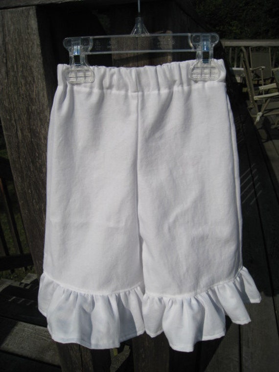 white ruffle pants