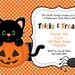 Halloween party invitation Kitty cat halloween birthday