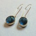 Reserved Listing for Lisa. Beautiful sapphire GLASS and gold dangle earrings. Kidney wires. Everyday. Bridal. Simple and Classic.
