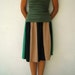 Earth Tones Upcycled T Shirt Skirt / Camel Black Green / Drawstring / Neutral Colors / Girls / Teens / Cotton / Soft / Fall / by ohzie