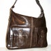 Distressed Leather handbag shoulder cross-body bag tote Eden in dark brown vintage look SALE