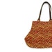 Zig Zag Chevron Fat Bottom Handbag Purse Brown Gold Rust