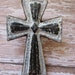 Reserved for Connie Set of 8 White and Natural Weathered Architectural Cross Cast Iron Knobs Pulls Drawers or Cabinets