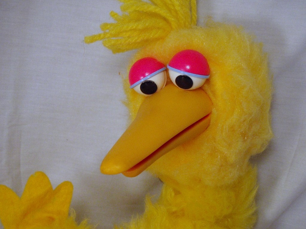 Big Bird Talking Pull String Plush 1980 Original Toy Still