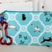 Pet Mess Clean Up Bag / Adorable Animals fabric / Aqua Blue Pet Leash Purse
