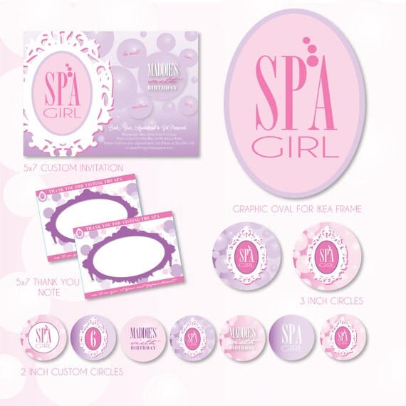 SPA Girl Custom Printable Party set -- SALE! Il_570xn