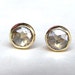 Similar diamond stud- Engagement earrings White Topaz earrings Recycled 14k Gold earrings Gold stud earrings 5mm